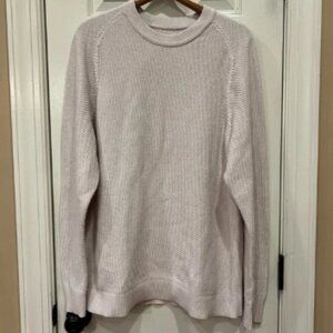 NWOT Lululemon Textured Knit Crewneck Sweater Men’s L Heathered Natural Ivory